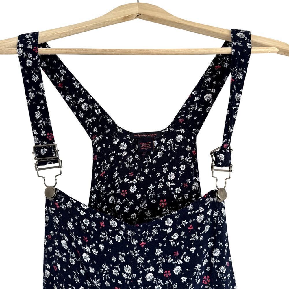 Imaginary Voyage Overalls Floral Navy Women's Size Small